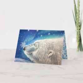 Polar Bear Snowflakes Greeting Card Feiertagskarte