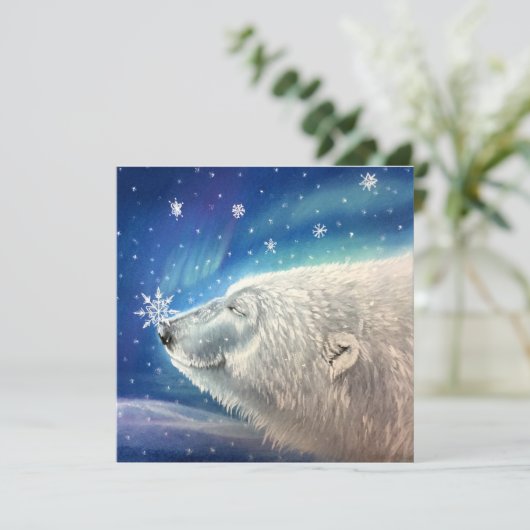 Polar Bear Snowflakes Karten (Stehend Vorderseite)