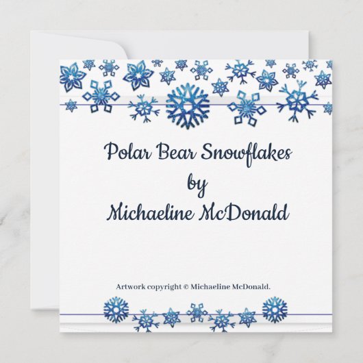 Polar Bear Snowflakes Karten (Rückseite)
