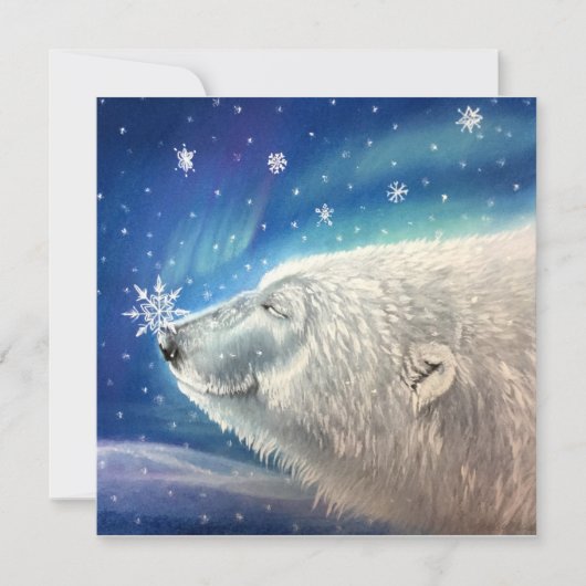 Polar Bear Snowflakes Karten (Vorderseite)