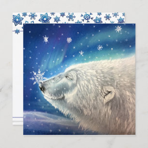 Polar Bear Snowflakes Karten