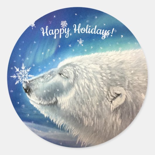 Polar Bear Snowflakes Stickers (Vorderseite)