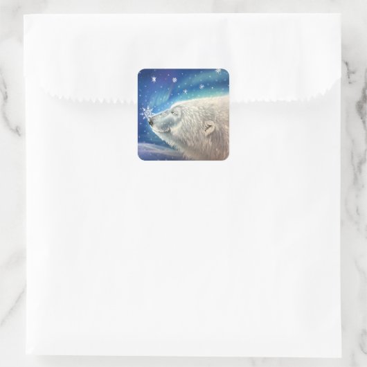 Polar Bear Snowflakes Stickers (Tasche)