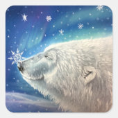 Polar Bear Snowflakes Stickers (Vorderseite)