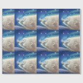 Polar Bear Snowflakes Wrapping Paper Geschenkpapier (Flach)