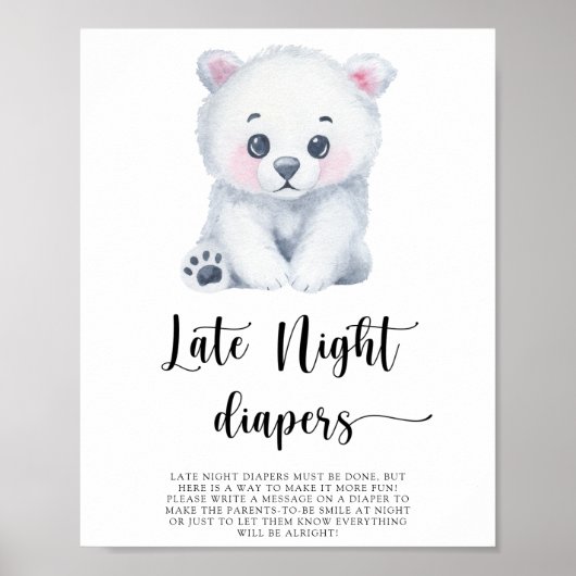 Polar bear - Spate night diaper game Poster (Vorne)