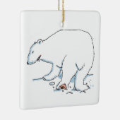 Polar Bear square ceramic ornament 2 sided (Rechts)