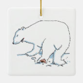 Polar Bear square ceramic ornament 2 sided (Rückseite)