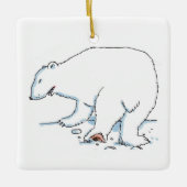Polar Bear square ceramic ornament 2 sided (Vorderseite)