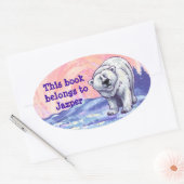 Polar Bear Stationery Ovaler Aufkleber (Umschlag)