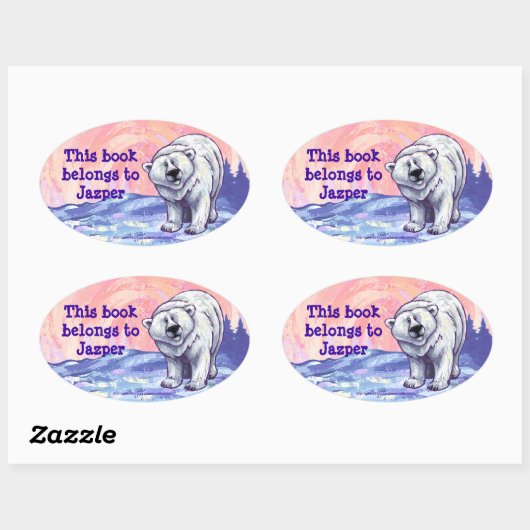 Polar Bear Stationery Ovaler Aufkleber (Blatt)