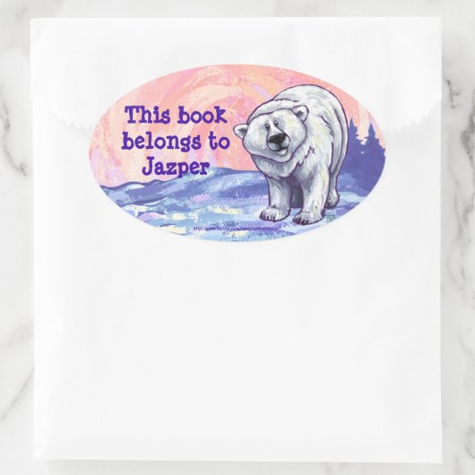 Polar Bear Stationery Ovaler Aufkleber (Tasche)