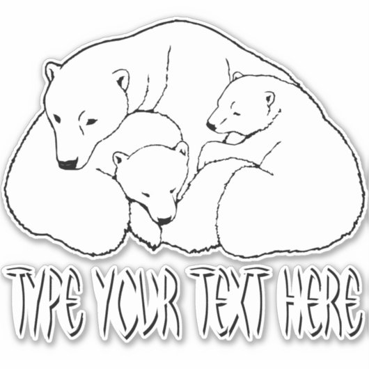 Polar Bear Stickers Custom Bären Cub Decks Aufkleber (Vorderseite)