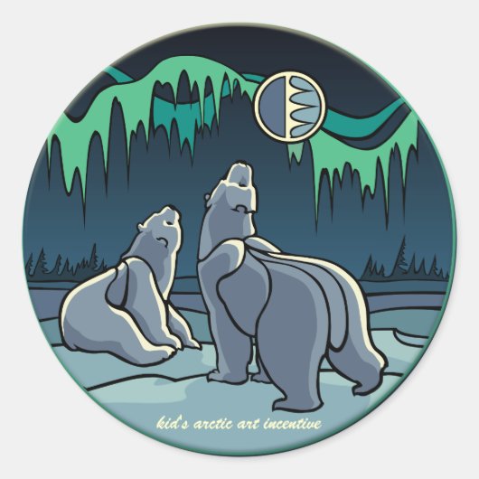 Polar Bear Stickers Wildlife Art Stickers (Vorderseite)