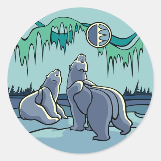 Polar Bear Stickers Wildlife Art Stickers (Vorderseite)