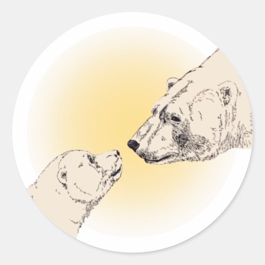 Polar Bear Stickers Wildlife Bear & Cub Stickers (Vorderseite)