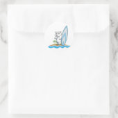 Polar Bear Surfer Runder Aufkleber (Tasche)