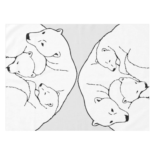 Polar Bear Tablecloth Bear w. Cubs Art Tablecloth Tischdecke (Vorderseite (Horizontal))