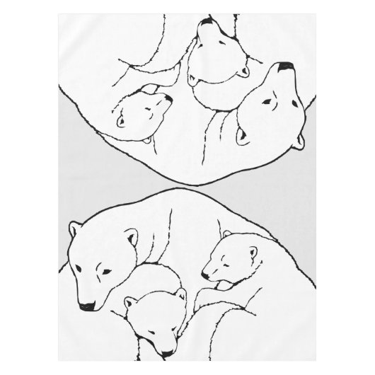 Polar Bear Tablecloth Bear w. Cubs Art Tablecloth Tischdecke (Vorderseite)