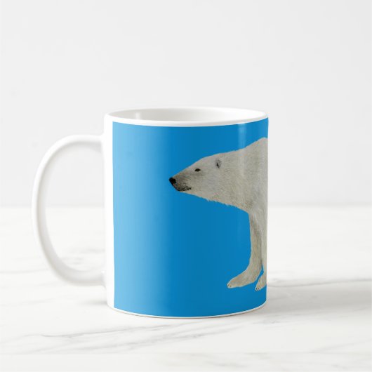 Polar Bear Tasse auf blau (Links)