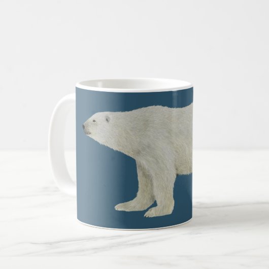 Polar Bear Tasse auf tiefblau (Vorderseite Links)