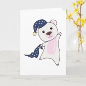 Polar Bear Teddy Bear Bear Sleepyhead Bear Karte (Gelbe Blume)