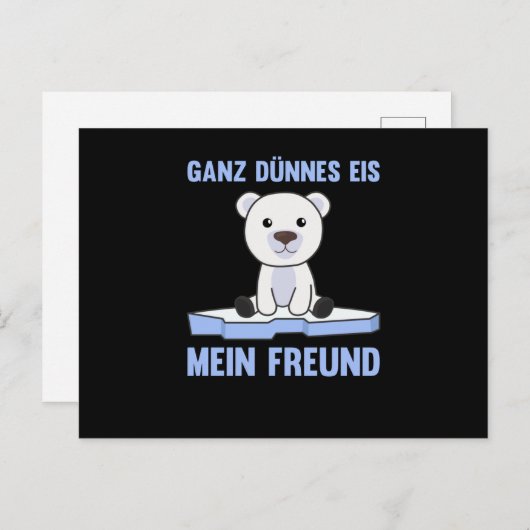 Polar Bear Theil Ice Cream Mein Freund Funny Spric Postkarte (Vorne/Hinten)