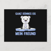 Polar Bear Theil Ice Cream Mein Freund Funny Spric Postkarte (Vorderseite)