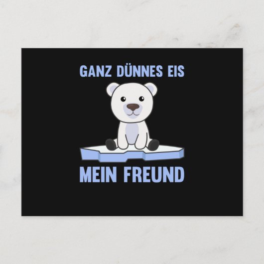 Polar Bear Theil Ice Cream Mein Freund Funny Spric Postkarte (Vorderseite)