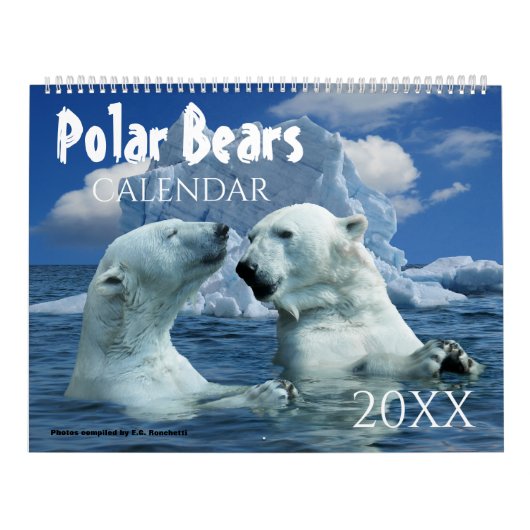 Polar Bear Themed 2025 Wall Calendar Geschenk Kalender (Titelbild)