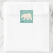 Polar Bear to from Package Christmas Package Quadratischer Aufkleber (Tasche)