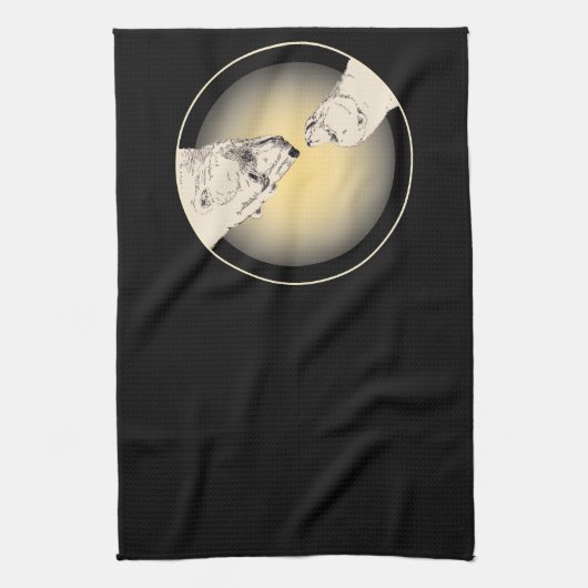Polar Bear Towel Mother & Cub Bear Tee Handtuch (Vertikal)
