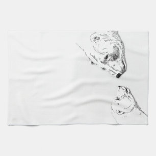 Polar Bear Towel Mother & Cub Bear Tee Handtuch