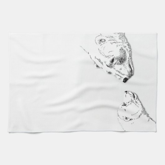 Polar Bear Towel Mother & Cub Bear Tee Handtuch (Horizontal)