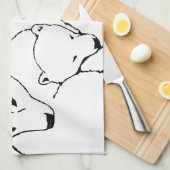 Polar Bear Towel Mother & Cubs Bear Tee Handtuch (Viertel Falte)