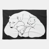 Polar Bear Towel Mother & Cubs Bear Tee Handtuch (Horizontal)