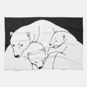 Polar Bear Towel Mother & Cubs Bear Tee Handtuch (Horizontal)