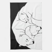 Polar Bear Towel Mother & Cubs Bear Tee Handtuch (Vertikal)