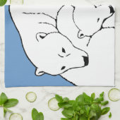 Polar Bear Towel Mother & Cubs Bear Tee Handtuch (Gefaltet)