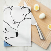 Polar Bear Towel Mother & Cubs Bear Tee Handtuch (Viertel Falte)