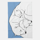 Polar Bear Towel Mother & Cubs Bear Tee Handtuch (Vertikal)