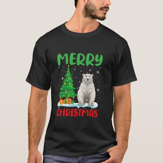Polar Bear Tree Xmas Sweater Men Ugly Christ T-Shirt (Vorderseite)