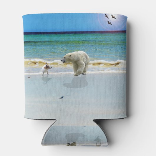 Polar Bear trifft Jack Russell, Can Cooler Dosenkühler (Rückseite)