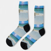 Polar Bear trifft Jack Russell, Crew Socks Socken (Linkes Detail)