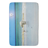 Polar Bear trifft Jack Russell, Memory Foam Bathma Badematte (Vorderseite Vertikal)