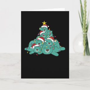 Polar Bear Turquoise Christmas Tree Animal Karte