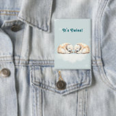 Polar Bear Twins Baby Dusche Button (Insitu)
