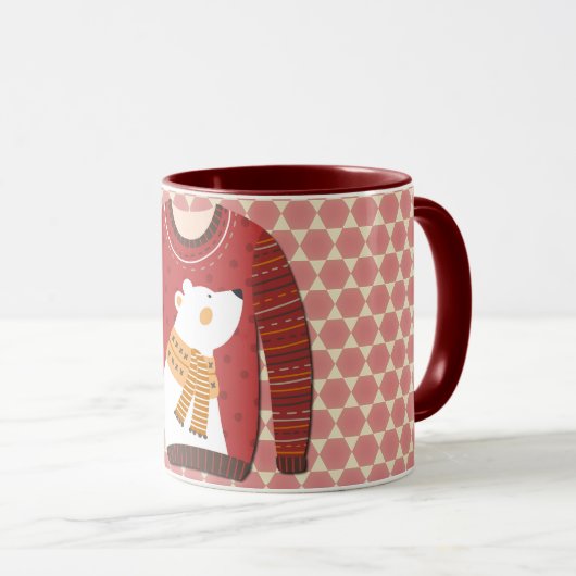 Polar Bear Ugly Sweater Art Mug Cup Tasse (VorderseiteRechts)