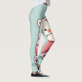 Polar Bear umarmt ein Herz auf einer hellblauen Ba Leggings (Rechts)