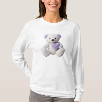 Polar Bear umarmt Lavendel Violet Lila Herz T-Shirt